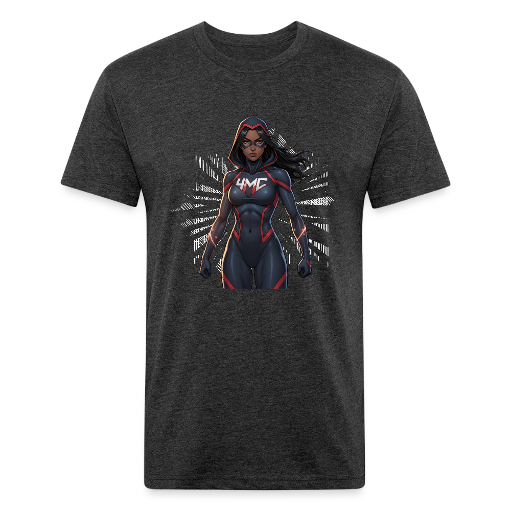 4MComics Woman of Power Variant Tee | Fitted Superhero Style - heather black