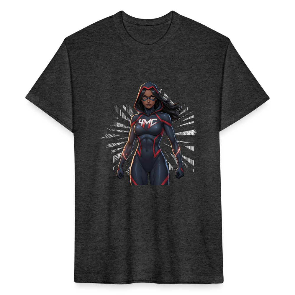 4MComics Woman of Power Variant Tee | Fitted Superhero Style - heather black