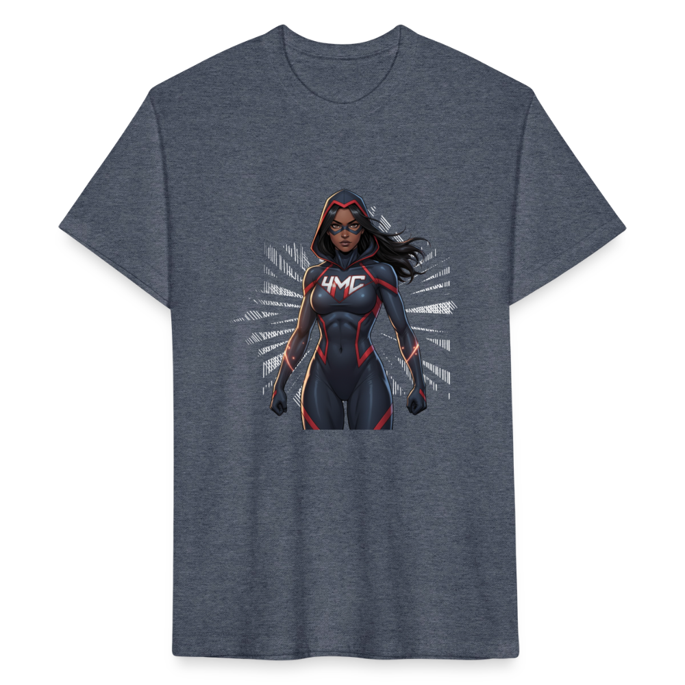 4MComics Woman of Power Variant Tee | Fitted Superhero Style - heather navy