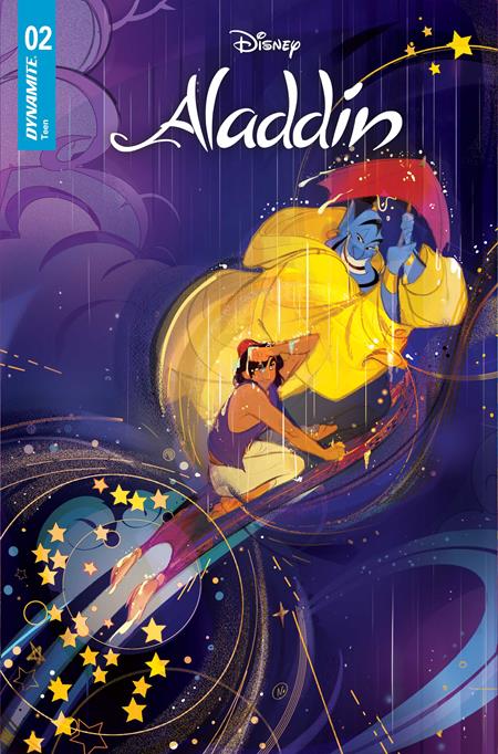 Aladdin #2 Cover A by Nicoletta Baldari featuring Genie in a colorful magical adventure across time and space.