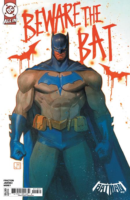 Comic book cover for DC's All-In Batman issue #60, featuring Batman in a dynamic pose with the title 'BEWARE THE BAT' in dripping red letters across the top.