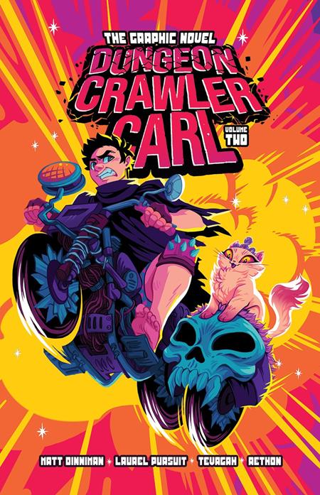 Dungeon Crawler Carl Volume 2 LCSD 2026 Early Release Exclusive cover featuring Carl riding the Goblin Copper Chopper with Princess Donut atop a skull.