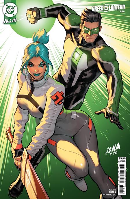 Green Lantern #36 CVR B David Nakayama Card Stock Variant featuring Kyle Rayner and Jade in a DC Comics mystery adventure with premium cover artwork by David Nakayama.