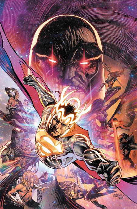 Superman Annual Year One Thousand #1 CVR A featuring King Omega Superman at the end of time in Eddy Barrows artwork from the DC K.O. event comic.