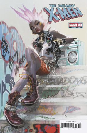 Uncanny X-Men #33 Alexander Lozano '80s Storm Variant featuring classic 1980s-inspired cover artwork of Storm by Alexander Lozano for Marvel Comics.