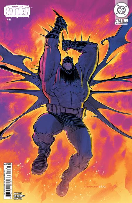 Absolute Batman #21 1:25 incentive card stock variant cover by Chris Brunner featuring Batman during Scarecrow's reign of terror in the Absolute Universe.