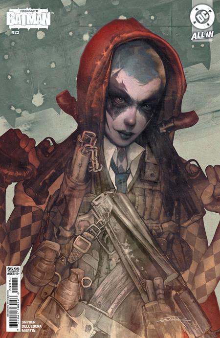 Absolute Batman #22 CVR B Dan Quintana Card Stock Variant featuring Batman and the origin of Harley Quinn in the Absolute Universe with premium card stock cover artwork by Dan Quintana for DC Comics.