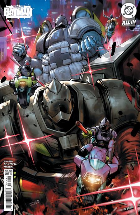Absolute Batman #22 CVR D Derrick Chew Card Stock Variant featuring Batman and the origin of Harley Quinn in the Absolute Universe with premium card stock cover artwork by Derrick Chew for DC Comics.
