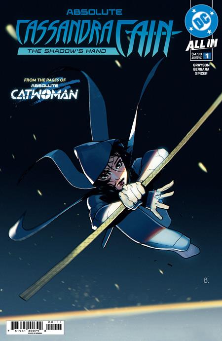 Absolute Cassandra Cain: The Shadow's Hand #1 Cover A by Bengal featuring Cassandra Cain wielding a staff in her Absolute Universe assassin costume.
