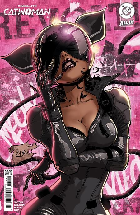 Absolute Catwoman #1 Cover C Kaare Andrews Card Stock Variant featuring Selina Kyle as Catwoman in her debut Absolute Universe comic series.