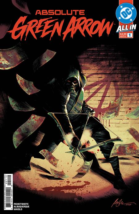 Absolute Green Arrow #1 Second Printing CVR A by Rafael Albuquerque featuring a dark urban horror reimagining of Green Arrow with Black Canary investigating a serial killer targeting corrupt billionaires in the DC Universe.
