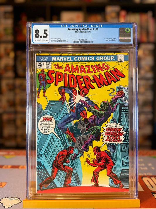 Amazing Spider-Man #136 CGC 8.5 – 1st Green Goblin (Harry Osborn) Key Issue | 4MComics