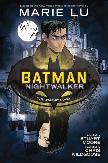Batman Nightwalker The Graphic Novel DC Ink cover featuring young Bruce Wayne standing before Arkham Asylum as Gotham’s deadly Nightwalkers threaten the city in this action-packed DC graphic novel by Marie L