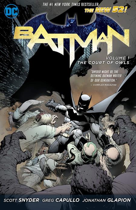 Batman TP Vol 01 The Court of Owls New 52 cover featuring Batman confronting the mysterious Court of Owls in Scott Snyder and Greg Capullo’s acclaimed DC Comics storyline.