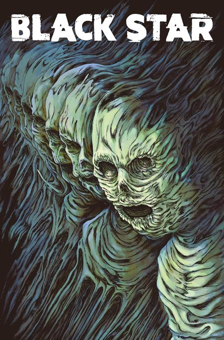 Black Star #2 Cover E Jenna Cha Glow in the Dark Variant featuring eerie skeletal supernatural figures emerging from swirling dark blue and green forms.