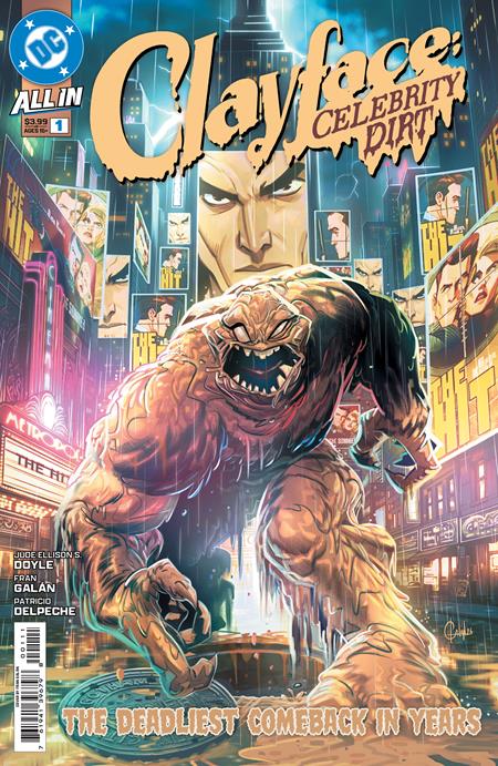 Clayface: Celebrity Dirt #1 (Of 6) CVR A by Fran Galán featuring Basil Karlo's horrifying return to Hollywood in a dark body horror miniseries from DC Comics.