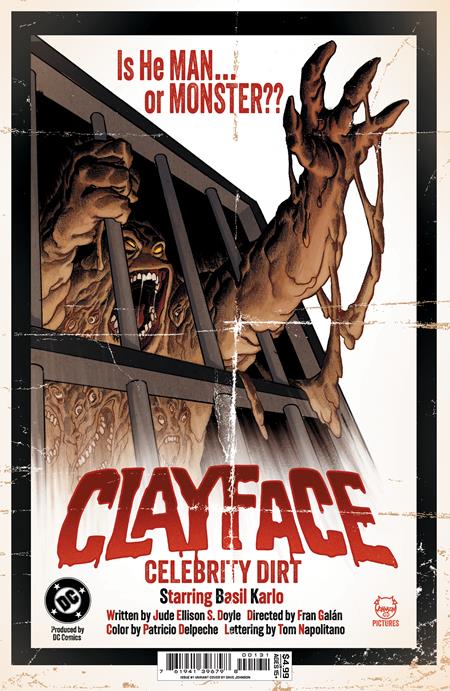 Clayface: Celebrity Dirt #1 (Of 6) CVR C Dave Johnson Card Stock Variant featuring Basil Karlo in a chilling Hollywood horror story with premium cover artwork by Dave Johnson for DC Comics.
