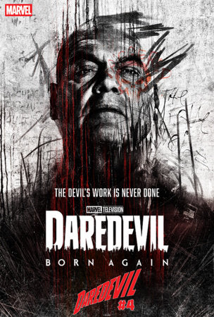 Daredevil #4 Marvel Television Variant featuring Matt Murdock facing the deadly Omen with a Marvel Television-inspired cover from Marvel Comics.