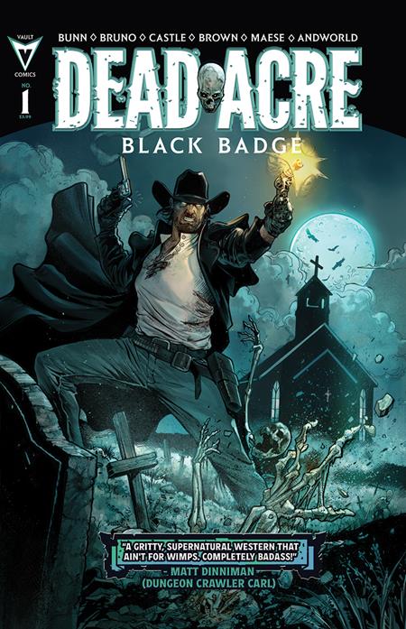 Dead Acre #1 CVR A by Riley Brown featuring demon hunter James Crowley in a supernatural western horror adventure based on the bestselling Black Badge series.