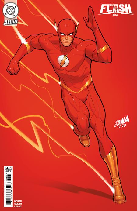 Flash #34 CVR C David Nakayama Card Stock Variant featuring Wally West as The Flash facing a Gorilla Army threat in Central City with premium cover artwork by David Nakayama for DC Comics.
