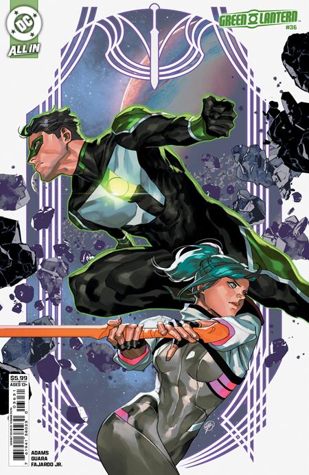 Green Lantern #36 CVR C Yasmine Putri Card Stock Variant featuring Kyle Rayner and Jade in a DC Comics mystery adventure with premium cover artwork by Yasmine Putri.