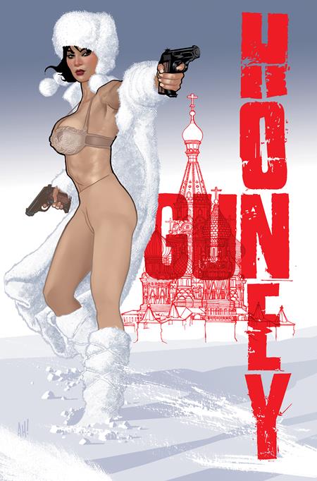 Gun Honey Doubles Down #1 (Of 4) CVR B Adam Hughes variant cover featuring Joanna Tan in a high-stakes espionage thriller with dynamic artwork by Adam Hughes for Titan Comics.