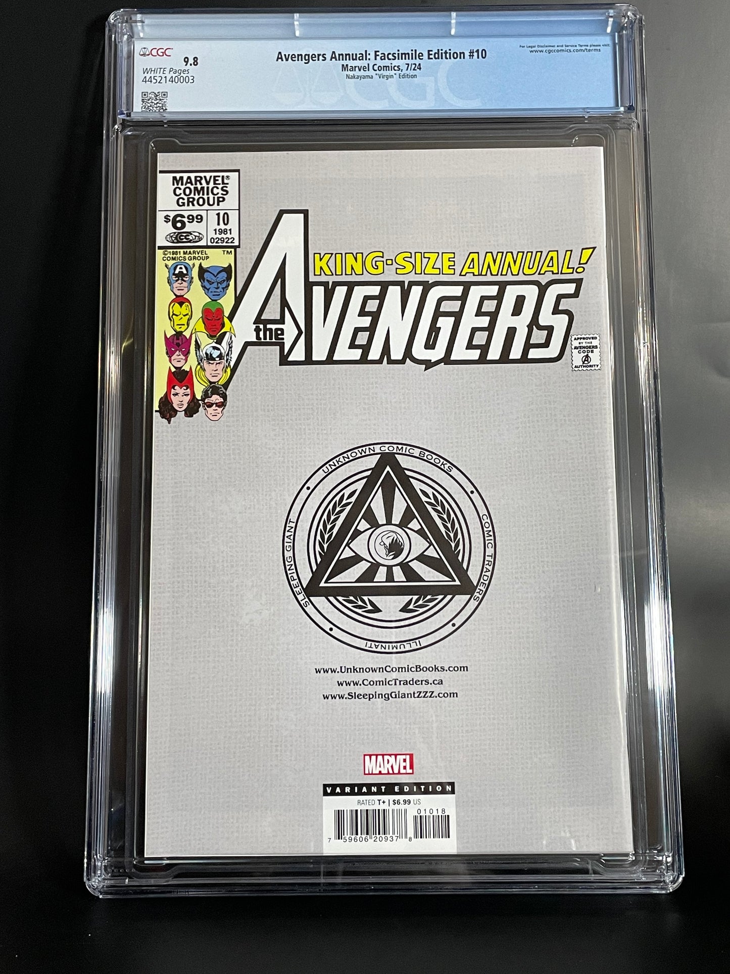 Avengers Annual #10 - David Nakayama - CGC 9.8 - 1st Rogue Virgin Facsimile Edition Variant