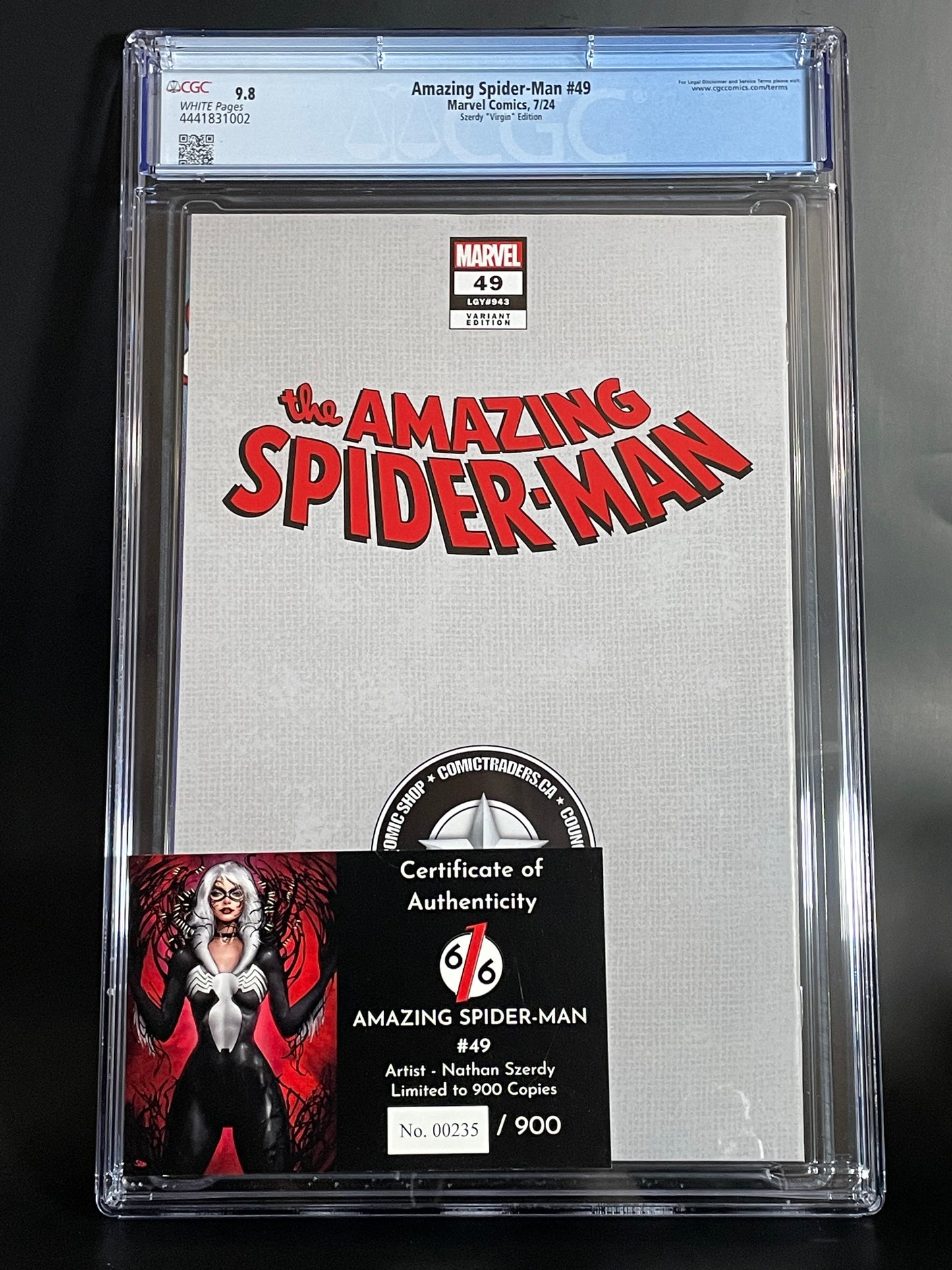 Amazing Spider-Man #49 - Nathan Szerdy - CGC 9.8 - LTD 900 copies - Virgin Variant