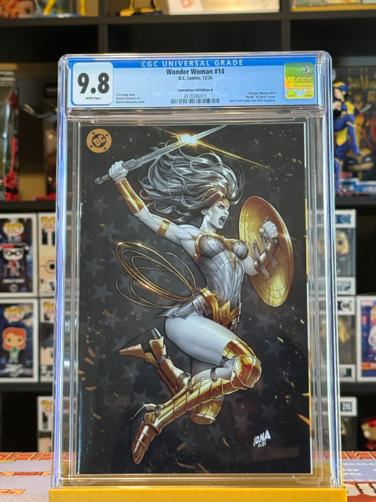 Wonder Woman #14 – NYCC Foil Virgin Variant by David Nakayama | CGC 9.8