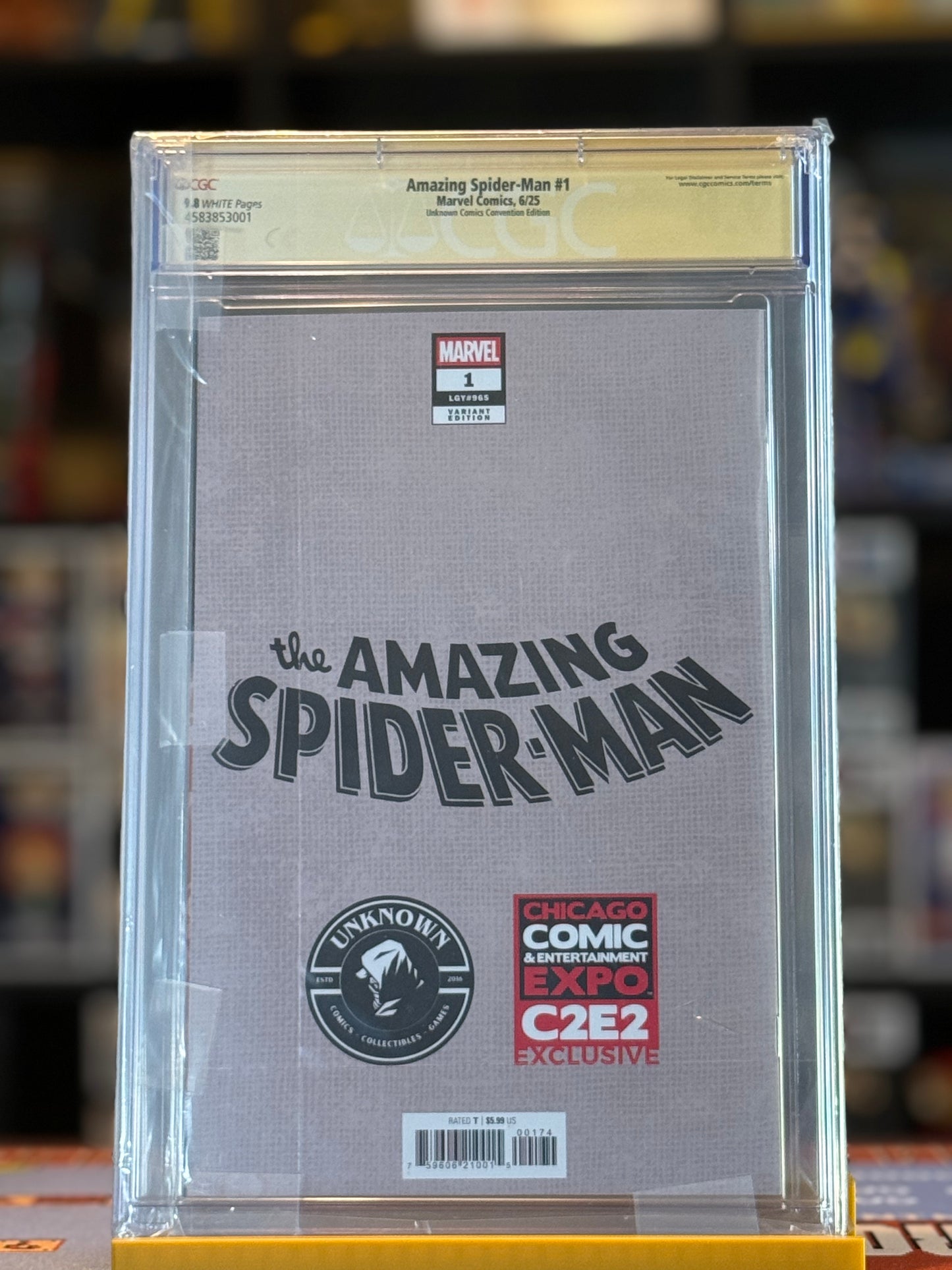 Amazing Spider-Man #1 – Nathan Szerdy Black Cat C2E2 Virgin B&W Variant | CGC 9.8 SS (SIGNED by Nathan Szerdy)