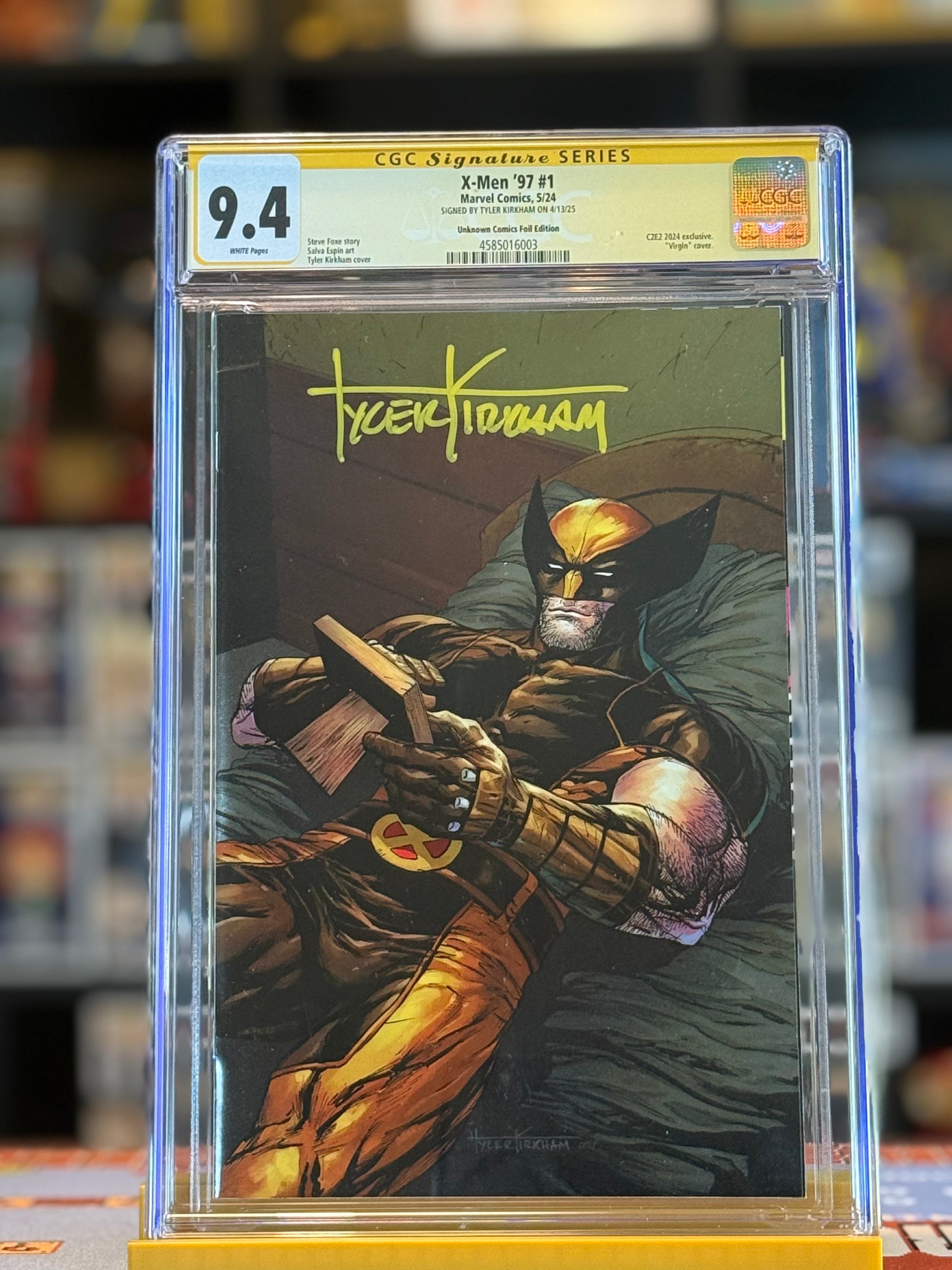 X-Men ’97 #1 CGC SS 9.8 Virgin Foil Variant signed by Tyler Kirkham – C2E2 Exclusive slab