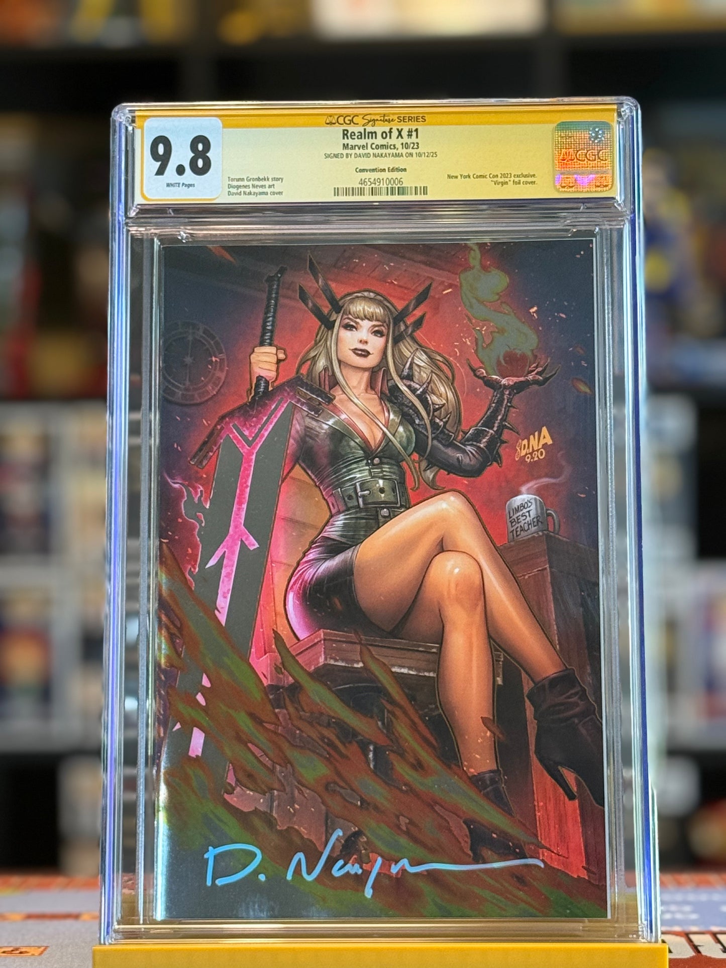 Realm of X #1 CGC SS 9.8 NYCC 2023 David Nakayama Virgin Spot Foil Variant Signed