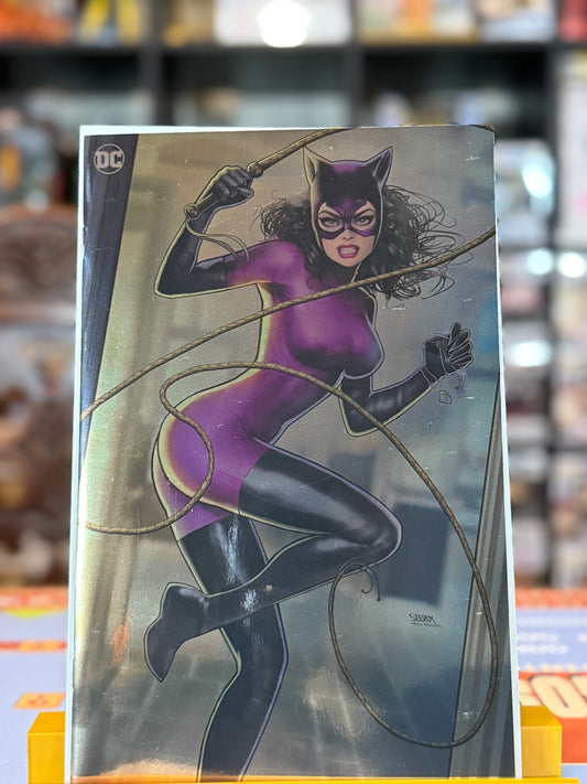 Catwoman Issue 64 Nathan Szerdy Foil Virgin Variant Cover DC Comics 2024 Nine Lives storyline featuring Selina Kyle