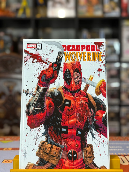 Deadpool Wolverine Issue 1 Tyler Kirkham MegaCon 2025 Convention Exclusive Battle Damage cover Marvel Comics
