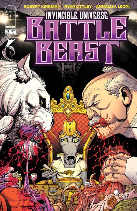 Invincible Universe Battle Beast #10 Cover A by Ryan Ottley and Annalisa Leoni featuring the epic Battle Beast versus Conquest showdown from the Invincible Universe.