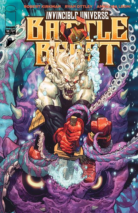 Invincible Universe Battle Beast #10 Cover B Variant by Joshua Cassara and Romulo Fajardo Jr. featuring the epic Battle Beast versus Conquest showdown from the Invincible Universe.