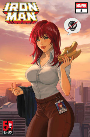 Iron Man #8 Leirix Mary Jane Watson Variant featuring exclusive cover artwork by Lesley Leirix Li showcasing Mary Jane Watson for Marvel Comics.