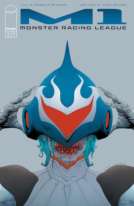 M1 Monster Racing League #3 Cover A featuring sci-fi racing artwork by Jae Lee for the futuristic series set in near-future Tokyo.