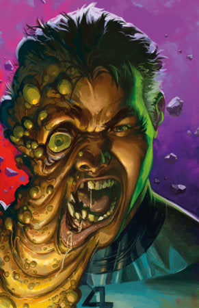 Midnight Fantastic Four #1 Cover G Ben Harvey Midnight Special Virgin 1:50 Variant featuring a screaming transformed man with multiple eyes and a grotesque split face against a vivid purple background.