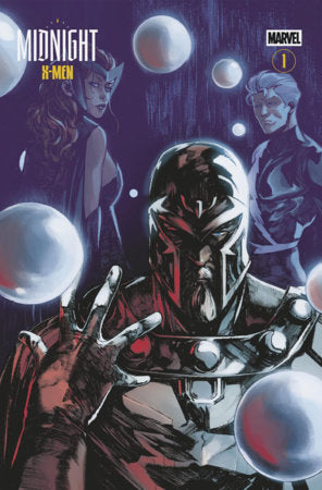 Midnight X-Men #1 Cover H Alessandro Cappuccio Variant featuring Magneto manipulating floating metallic spheres with two mutant figures behind him in dark red, blue, and black artwork.