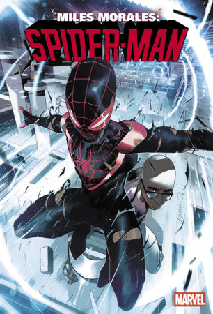 Miles Morales: Spider-Man #2 cover by Simone Di Meo featuring Miles Morales in his black and red Spider-Man suit battling alongside a masked character.