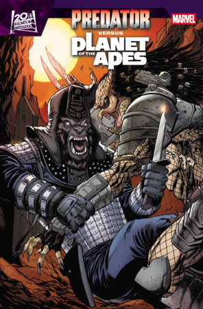 Predator vs. The Planet of the Apes #1 Tim Seeley Variant featuring exclusive cover artwork by Tim Seeley for the first-ever crossover between the Predator and Planet of the Apes universes from Marvel Comics.