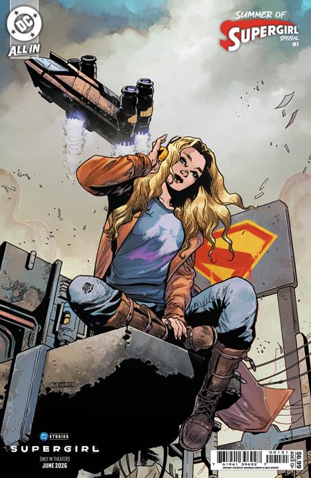Summer of Supergirl Special #1 One-Shot CVR D Mahmud Asrar Supergirl Movie Card Stock Variant featuring movie-inspired artwork of Supergirl on a premium card stock cover for DC Comics.