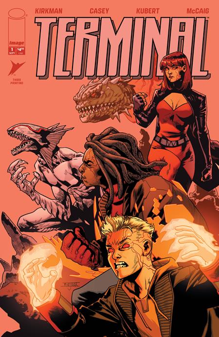 Terminal #1 Third Printing featuring cover artwork by Mahmud Asrar and Dave McCaig for Robert Kirkman and Joe Casey's superhero series.