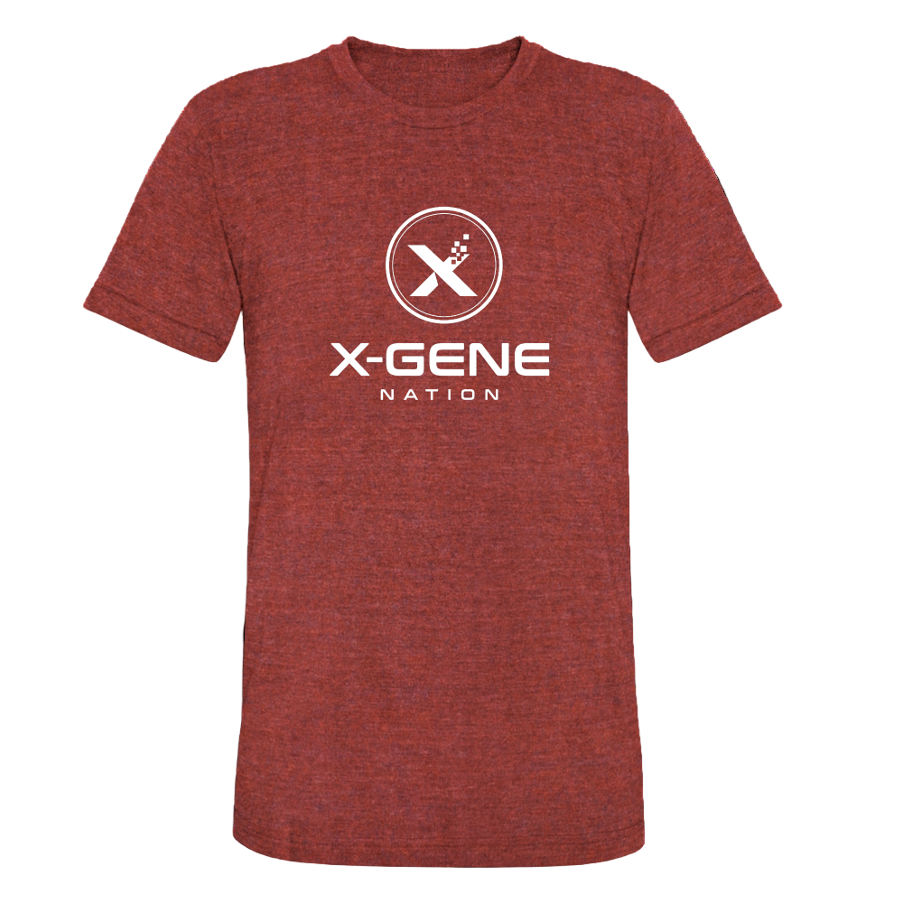 X-Gene Nation Tri-Blend T-Shirt - heather cranberry