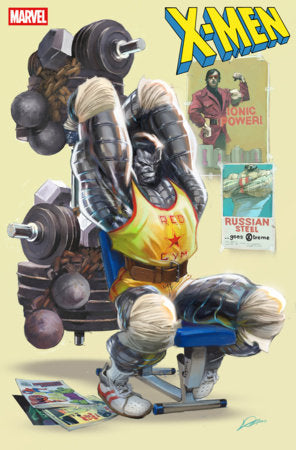 X-Men #34 Alexander Lozano '80s Colossus Variant featuring retro-inspired cover artwork by Alexander Lozano showcasing Colossus' classic 1980s costume for Marvel Comics.