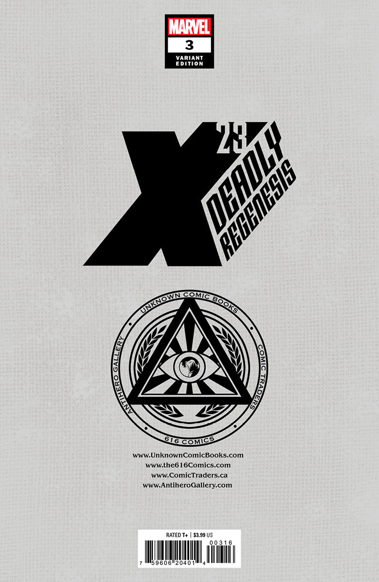 X-23: DEADLY REGENESIS #3 UNKNOWN COMICS LEIRIX EXCLUSIVE VIRGIN VAR (05/31/2023)